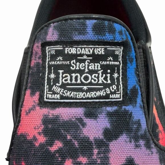 NIKE STEFAN JANOSKI SLIP ON SKATER SHOES COLORFUL TIE DIE YOUTH 7 WOMENS 8.5 GUC - Picture 3 of 7